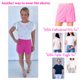 Bubblegum Pink Scalloped Hem Shorts