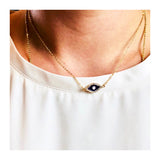 Rhinestone Evil Eye Necklaces in White, Turquoise or Navy