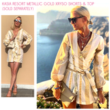 Kasia Resort Metallic Gold & White Xryso Shorts