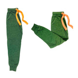 Olive Green Cuffed Jogger Pants with Orange Drawstring Waist (up to size 3XL)
