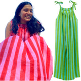 Hand Block Printed Organic Linen Fair Trade Mimi Dress with Pockets