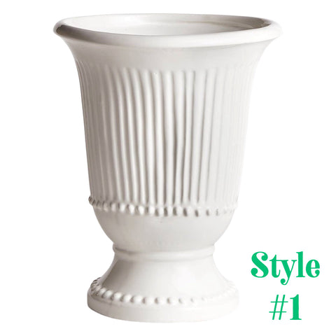 Mirabelle 10” Beaded Vase & 11.5” Fluted Cachepot
