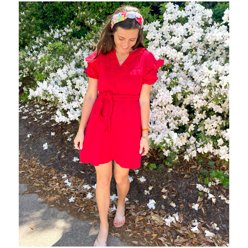 Dress with 2025 rope belt