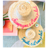 Marrakech Handmade Palm Leaf Straw Hat in Tequila or Champagne S’il Vous Plait
