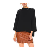 Camel PU Leather Skirt with Ruffle Hem & Belt