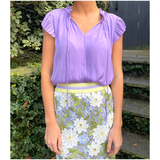 Lilac Pleated Sleeve Leyla Top