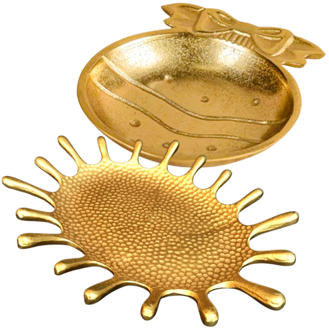 7” Christmas Ornament Bowl & 17” Gold Hammered Splash Tray