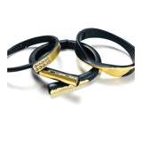 Black & Metallic Gold Paint Stroke Resin Bracelets