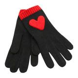 100% Cashmere Heart Gloves & Pink Scarf