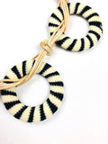 Ivory & Black Wrapped Circle Necklace