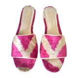 Handmade Silk Velvet Sandals with Heel