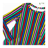 Rainbow Stripe High Low Swing Dress with Pockets