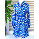 Blue Teardrop Geo Dress