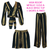 Kasia Resort Xryso Metallic Gold & Black Pants