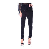 Black Faux SUEDE Moto Joggers with Ankle Zip & Tie Waist