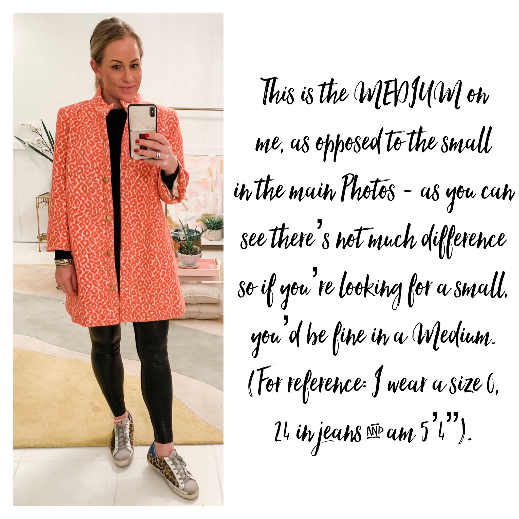 Limited Edition Coral Pink Leopard Print Mandarin Collar 3/4 Limited Edition Coral Pink Leopard Print Mandarin Collar 3/4