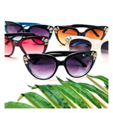 Rhinestone Embellished Cat Eye Sunglasses