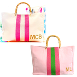 Pink Lover Handmade Beaded Bamboo Bags