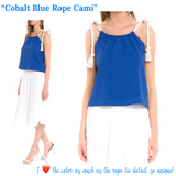 Cobalt Blue Rope Tie Cami