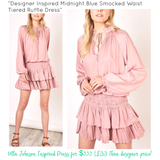 Designer Inspired Blush Smocked Waist Tiered Ruffle Dress