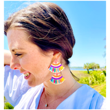 Hand Painted Buffalo Horn Stud & Drop Earrings