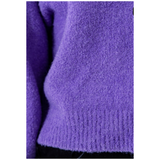 Violet Balloon Sleeve Fuzzy Wool Blend Karina Cardigan