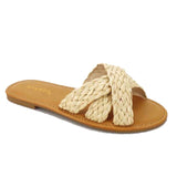 Woven Raffia Crisscross Sandals