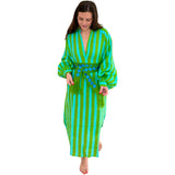 Hand Block Printed Organic Linen Fair Trade Ruby Caftan with Pockets
