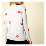 Light Grey Knit Lips Sweater 💋