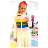 Ivory Rainbow Knit Cardigan