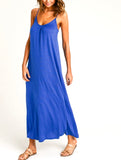 Royal Blue Contrast Stripe Maxi Dress