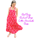 Red Daisy Ruched Strap Cotton Annabelle Dress