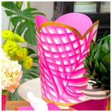 Pink Tulip Hand Painted 11.5” Wastebasket or Planter