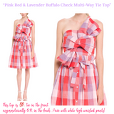 Pink Red & Lavender Buffalo Check Multi-Way Tie Top