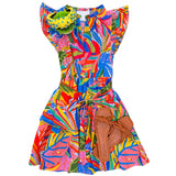Flutter Sleeve Cotton Marisol Dress with Optional Belt Sash