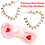 Valentines Heart Hoops & Heart Spa Headband