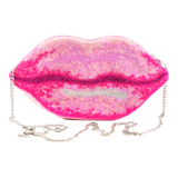 Hand Beaded Matte Rainbow or Lips Bag with Optional Shoulder Chain