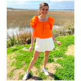 Poplin Puff Sleeve Orangina Top