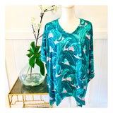 Troop Palm Springs Pink & Green Palm Leaf Tunic
