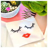 Canvas Lash & Lips Makeup Bag