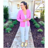 Bubblegum Pink Knit Chrissy Cardigan