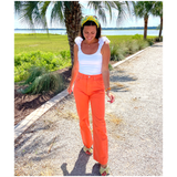 Lime or Tangerine High Waisted Della Jeans