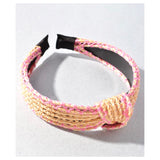 Pink & Blue Straw Top Knot Headband