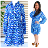 Blue Teardrop Geo Dress