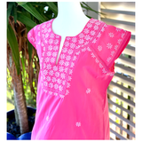 Pink Embroidered Elisa Kaftan Dress