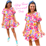 Vintage Floral Summersalt Dress with Pockets