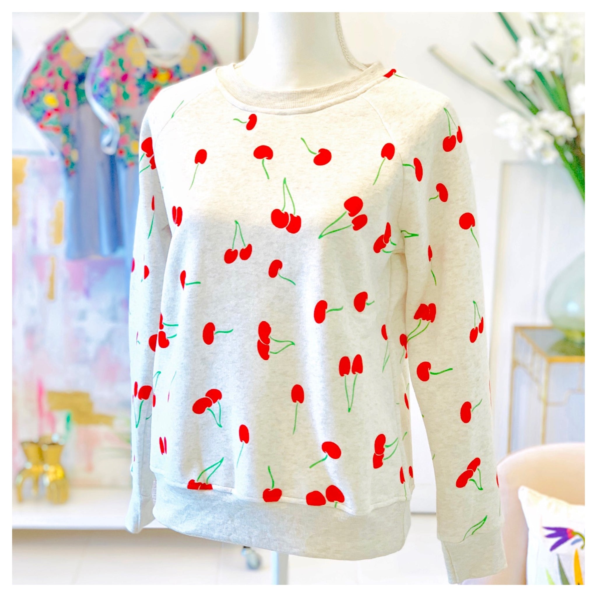 Cherry print sweater best sale