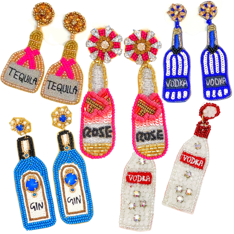 “Bottoms Up” Beaded Earrings
