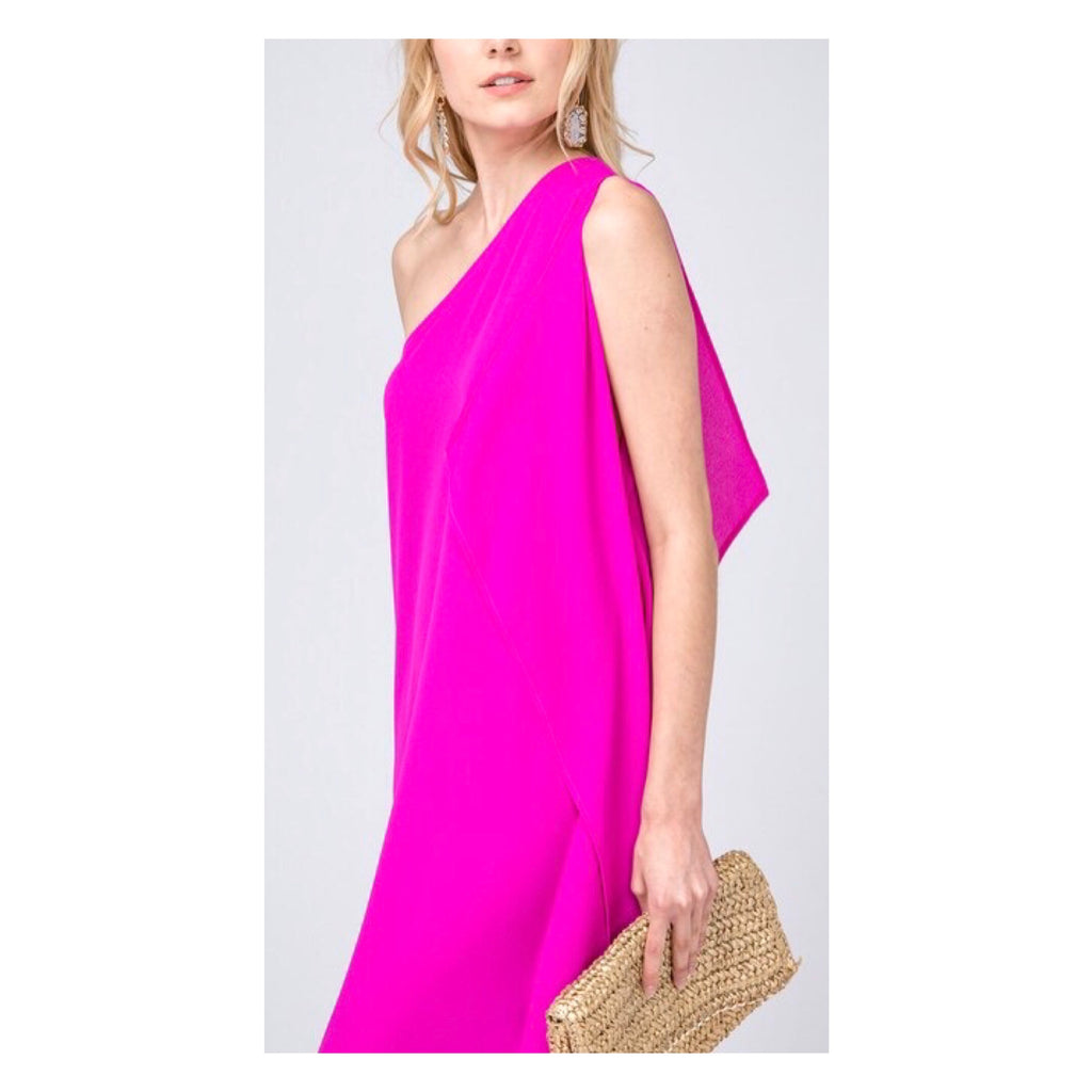 Pink Hand Block Printed Tie Shoulder Allyson Dress - James Ascher