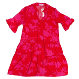 Pink & Red Ruffled Rosie Dress